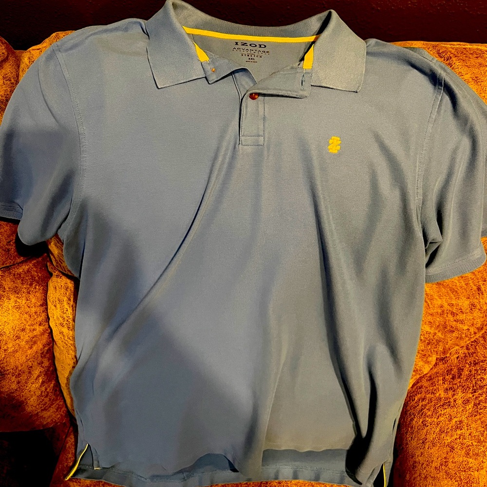 2XL IZOD Advantage Stretch Blue/Yellow Polo